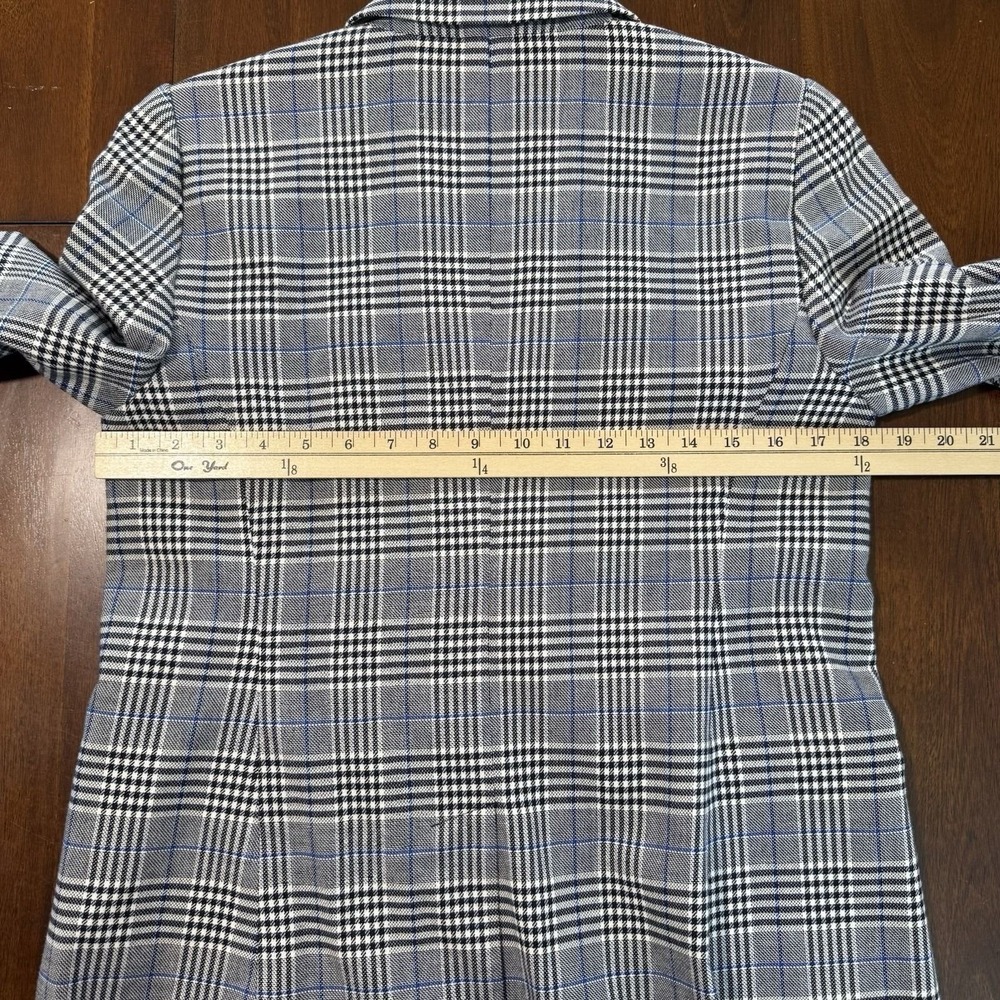Talbots Womens Glen Plaid Blazer Size 6 Gray Double Breasted Old Money Preppy - Picture 10 of 12